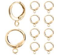 10 Pezzi Ganci per Orecchini a Monachella in Argento Sterling 925, Girare Ganci per Orecchini a Monachella Ipoallergenici con Chiusura a Monachella per la Creazione di Gioielli (Oro)
