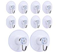 10 Pezzi Ganci Ventosa, Rimovibile Trasparente Ventosa Ventosa Ganci a Muro Gancio per Bagno Cucina Doccia Asciugamano Ganci a Parete appendini Accessori (45 mm)