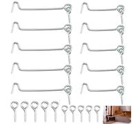 10 pezzi Gancio di Tempesta in Acciaio Inox Gancio Cabina, Piccola Finestra Helter Bloccaggio Occhio Finestra,Inossidabile Argento Serratura a Gancio Finestra per Cancello per Finestra, Porta