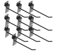10 Pezzi Gancio per Pannello 10cm in Ferro Nero, per Utensili e Merce | Montaggio Rapido, Organizzazione Ordinata, per Negozi e Officine, Adatto a Beni Confezionati e Utensili da Cucina