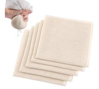 10 Pezzi Garza Alimentare per Filtrare Riutilizzabile e Lavabile Filtrante per Alimenti 50 x 50cm in Cotone e Lino Naturale Panno per Formaggio con Orlatura Rinforzata per Formaggio, Succhi e Tofu