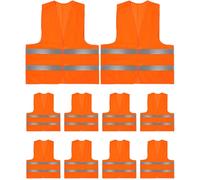10 Pezzi Gilet Catarifrangente Alta Visibilità - Giubbotto Sicurezza 2 Strisce R