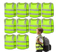10 Pezzi Gilet di Sicurezza per Bambini, Giubbotto di Sicurezza per Bambini, Giubbotti di Sicurezza Riflettenti per Bambini (3-12 anni), Gilet Giubbotti Alta visibilità per Sport, Corsa, Ciclismo