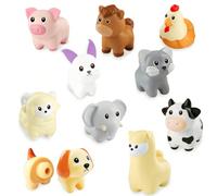 10 pezzi Giocattoli di animali della fattoria e dinosauri, giochi di conteggio e abbinamento per sviluppare la motricità fine, set di apprendimento, ideali come regalo per Natale, compleanno e Pasqua 