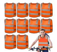 10 Pezzi Giubbotto di Sicurezza per Bambini, Gilet di Sicurezza per Bambini, Giubbotti di Sicurezza Riflettenti per Bambini (3-12 anni), Gilet Giubbotti Alta visibilità per Sport, Corsa, Ciclismo