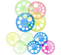 10 Pezzi Goniometro Multifunzione in Plastica, Misura Angoli | Scala Chiara e Incisione Nitida, per Architettura e Geometria, su Legno e Cartoncino Colore Casuale