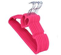 10 Pezzi grucce, Grucce Appendiabiti, rivestite in Velluto Antiscivolo, Velluto a Forma di Cuore, Gruccia per Mantenere Lo Spazio, Camicie, Pantaloni, Camicette, Sciarpe, Cappotti(Rosa rosso)