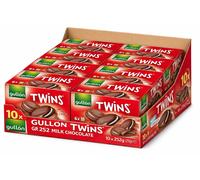 10 Pezzi Gullon Twins Biscotti Sandwich Cioccolato al Latte 252g