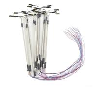 10 pezzi Ho Scala Bianche A Due Teste Led Lampioni Stradali Per I Layout Ferroviari Modello Con Tubi In Acciaio Lampioni E Fili Per I Sistemi Di Alimentazione 3v Per Creare Scene Notturne Realistiche