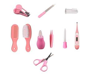 10 pezzi Igiene Spazzola Salute dei Capelli Cura delle Unghie Manicure Termometro Set per Bambini Prima Infanzia Neonato