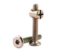 10 pezzi in acciaio al carbonio M6 viti a esagono incassato bulloni per mobili Presepe con dadi a barilotto Dado Dado di fissaggio del connettore(60mm)