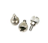 10 pezzi in acciaio con intaglio testa 6#-32x5mm 6#-32x6mm stringere a mano vite a testa zigrinata copertura della cassa del PC vite a testa zigrinata fai da te(Silver,6-32x6mm)