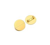 10 pezzi in acciaio inossidabile 15mm 20mm spille base vassoio vuoto cabochon impostazioni cammeo for risultati di gioielli fai da te decorazione dei vestiti(Disc Gold 25mm)