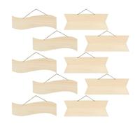 10 Pezzi in Legno da Appendere, Vuota, per Casa e Fai | Superficie Liscia, Si Dipinge e Si Scrive, Colore Kaki, Stile Rétro, Materiali Creativi, Facile da Appendere