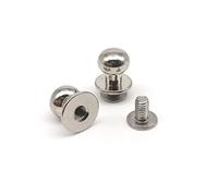 10 pezzi in ottone massiccio con testa a sfera tonda in rame borsa artigianale in pelle borsa cintura vite posteriore rivetto chiodo a vite capezzolo Stud Spot(Silver,Head diameter 7mm)