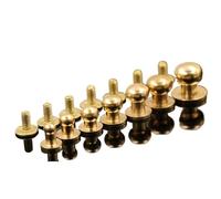10 pezzi in ottone massiccio sam brown browne con bottone a vite posteriore a testa tonda borchie a sfera rivetti for unghie accessorio artigianale in pelle(9 x 7 x 9mm)