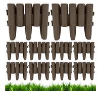 10 pezzi in plastica per bordi del prato, stile finto legno, per aiuole, sentieri del giardino, divisori per passerelle paesaggistiche, bordo decorativo per falciatura per cortile e uso esterno