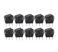 10 Pezzi Interruttore a Bilanciere Rotondo 3 Pin A 2 Posizioni Interruttore ON-OFF 23mm Interruttore a Levetta a Bilanciere Rotondo Nero con Terminale Collega