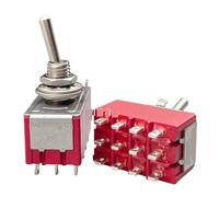 10 pezzi Interruttore a levetta -402 Rosso On-On 2 posizioni 4PDT AC 250V/2A 120V/5A(MTS 402)