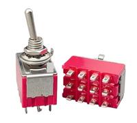 10 pezzi Interruttore a levetta -402 Rosso On-On 2 posizioni 4PDT AC 250V/2A 120V/5A(MTS 403)