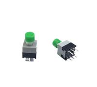 10 pezzi Interruttore a pulsante tattile autobloccante 5,8 * 5,8 mm 7 * 7 mm 8 * 8 mm 8,5 * 8,5 mm Microinterruttore di ripristino + (10 pezzi Tappo tattile A28)(Green,8.5X8.5mm Self Lock)
