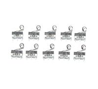 10 pezzi Interruttore di finecorsa Interruttore a pulsante 1A 125V AC Interruttore del mouse 3 pin Manico lungo Braccio di leva a rullo SPDT 12 * 6 * 6mm(Brown)