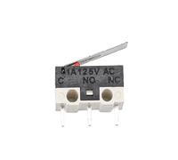 10 pezzi Interruttore di finecorsa Interruttore a pulsante momentaneo 1A 125V CA Interruttore del mouse 3 pin Leva a rullo con maniglia lunga Braccio SPDT 12X6X6MM(Handle 11.5mm)