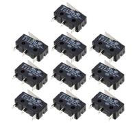 10 Pezzi Interruttore Micro 10a con Leva a Cerniera, 125/250 V | Contatti Argentati e Corpo in Plastica, Collegamento Rapido, Alta Sensibilità per Quadri di Automazione