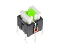 10 pezzi Interruttore tattile luminoso 6 * 6 * 7 H Interruttori tattili con microinterruttore/chiave rosso bianco blu giallo verde 6X6X7 MM 6 * 6 * 7,2 mm(Green)