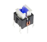 10 pezzi Interruttore tattile luminoso 6 * 6 * 7 H Interruttori tattili con microinterruttore/chiave rosso bianco blu giallo verde 6X6X7 MM 6 * 6 * 7,2 mm(Blue)