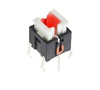 10 pezzi Interruttore tattile luminoso 6 * 6 * 7 H Interruttori tattili con microinterruttore/chiave rosso bianco blu giallo verde 6X6X7 MM 6 * 6 * 7,2 mm(Red)