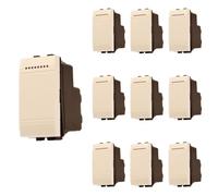 10 Pezzi Invertitore 1P 16A 220V, Compatibile Con Bticino Living Light, Colore Bianco, Retro Illuminabile, 1 Modulo, Serie MBL