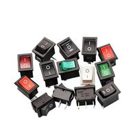 10 pezzi KCD1 2/3/4 pin 15mm x 21mm interruttore a bilanciere for auto for barche 6A 250V AC 10A 125V AC indicatore verde rosso for visualizzazione dello stato dell'interruttore(Red 3Pin,30 PCS)