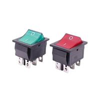 10 pezzi KCD4 Interruttore a bilanciere 6 pin a forma di barca 16A 250V Pulsante di comando lampada luce verde/rossa Selettore elettrico ON-OFF(R/e- d)