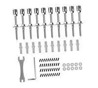 10 Pezzi Kit Griglia Arrampicata Piante Accessori Traliccio Esterno con Dadi Espansione Sostegno Inox Montaggio Rapido Adatto per Patio Giardino, Senza Filo