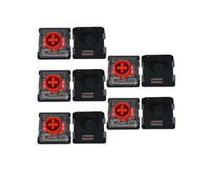 10 Pezzi KS-33 Interruttore Silenzioso Basso Profilo 2.0 Bianco Nero Rosso 3Pin Ultra-Sottile Meccanico Pre-Lubrificato Lineare Rosso