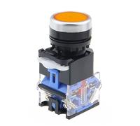 10 pezzi LA38-11BN Interruttore a pulsante Autobloccante Auto-Reset 1NO 1NC Pulsante rotondo Start-Stop(Yellow,Self-Resetting)