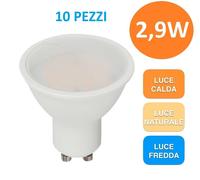 10 PEZZI LAMPADA LED FARETTO INCASSO V-TAC VT-2333 GU10 DA 2,9W SMD SPOTLIGHT [EEK: F]