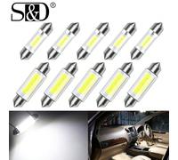 10 pezzi Lampadina LED Canbus C5W C10W 31mm 36mm 39mm 41mm Festoon Lampada Interna Auto Led Lettura della cupola Targa 12V 36mmABS