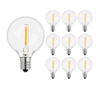 10 Pezzi Lampadina LED G40 E12 1W, AC 220-240V, Equivalente 7W, Bianca Calda 2700K, 100lm, G40 Globe, Impermeabili IP54, Non Dimmerabile, per Stringhe Luminose Illuminazione Interna ed Esterna