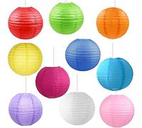 10 Pezzi Lanterne Di Carta, Lanterne Di Carta Cinese, Lanterna Di Carta Pieghevole, Lanterne Di Carta Rotonde,Lanterne Di Carta Colorate, per Matrimoni, Compleanni, Varie Parti (10 Colori)