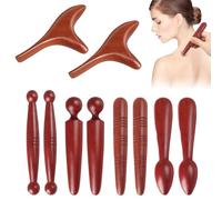10 Pezzi Legno Di Massaggio Aste Baston, Massaggiatore In Legno, Bastone Da Massaggio In Legno, Bastoncini Digitopressione Per Il Massaggio Professionale Di Gambe, Spalle