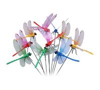 10 Pezzi Libellule da Giardino,Libellule Decorative da Giardino con Adesivo in Metallo per Decorazione Giardino Esterno-Rosso,Giallo,Blu, Verde
