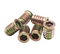 10 Pezzi/lotto 9 Mm-30 Mm M6 M8 M10 Filettati For Mobili In Legno Lega Di Zinco Ferro Interno Acciaio Al Carbonio Dadi Con Inserto Esagonale(M6X25mm -10pcs)