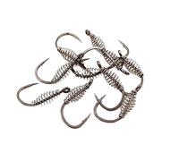 10 pezzi/lotto amo da pesca a molla in acciaio ad alto tenore di carbonio con girella ardiglione, ganci esplosivi for carpa, a mosca, accessori for la(10 UK)
