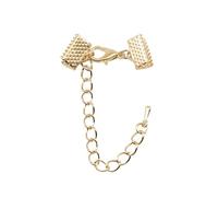 10 pezzi/lotto fermagli a gola, terminali for cordoni, nastri in pelle con catene/fermagli a moschettone, connettori, forniture for la creazione di gioielli Barriera Corda Fine Cap(KC Gold,30mm)