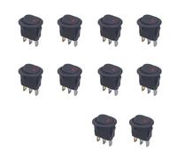10 pezzi/lotto Interruttore a pulsante con controllo on-off a 4 colori Interruttore a levetta rotondo a LED per auto, camion, 3 pin 12V 20A Ampere(Red)