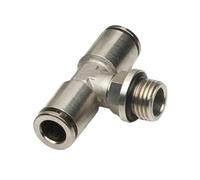 10 pezzi/lotto MPT M5 1/8 1/4 3/8 1/2 raccordo pneumatico in ottone interamente metallico raccordo pneumatico a T maschio raccordo pneumatico in ottone(MPT4 02 4mm R1-4)