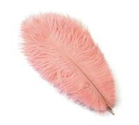 10 pezzi/lotto nuove piume di struzzo colorate per artigianato, decorazioni per matrimoni, fai da te, feste, carnevale, matrimonio, accessori all'ingrosso, 15-40 cm, rosa gambero, 25-30 cm