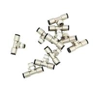 10 pezzi/lotto PBP M5 1/8 1/4 3/8 1/2 connettore a T in ottone maschio con custodia in plastica connettore aria pneumatica (PBP8-04 8mm R1-2)
